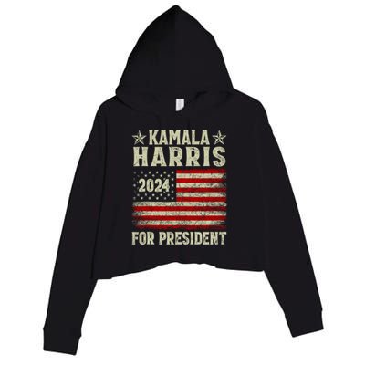 Kamala Harris 2024 For President Crop Fleece Hoodie