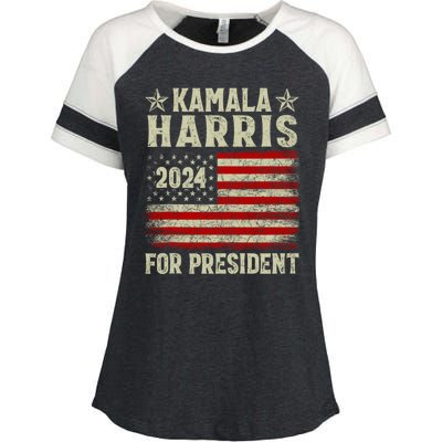 Kamala Harris 2024 For President Enza Ladies Jersey Colorblock Tee