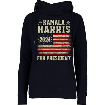 Kamala Harris 2024 For President Womens Funnel Neck Pullover Hood