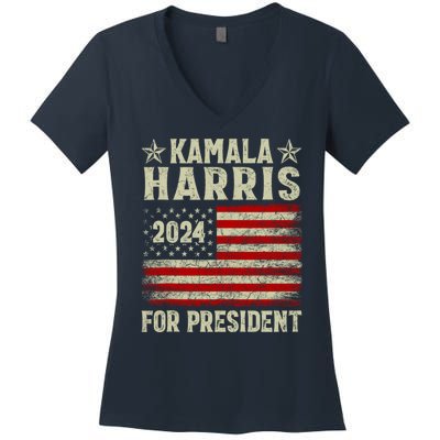 Kamala Harris 2024 For President Women's V-Neck T-Shirt