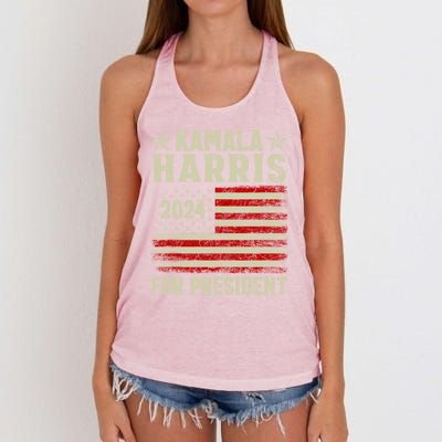 Kamala Harris 2024 For President Women's Knotted Racerback Tank