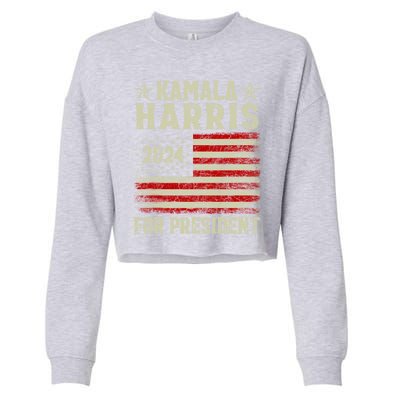 Kamala Harris 2024 For President Cropped Pullover Crew