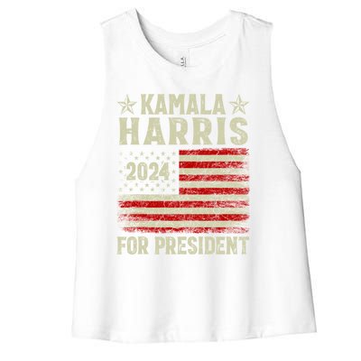 Kamala Harris 2024 For President Women's Racerback Cropped Tank