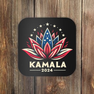 Kamala Harris 2024 Presidential Campaign American Lotus Blossom Coaster