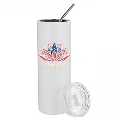 Kamala Harris 2024 Presidential Campaign American Lotus Blossom Stainless Steel Tumbler