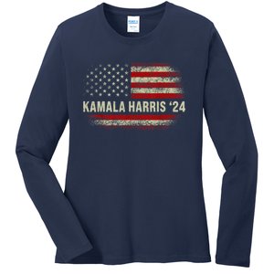 Kamala Harris 2024 For President Ladies Long Sleeve Shirt