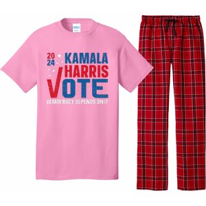 Kamala Harris 2024 Vote Democracy Depends On It Pajama Set