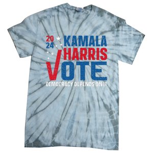 Kamala Harris 2024 Vote Democracy Depends On It Tie-Dye T-Shirt