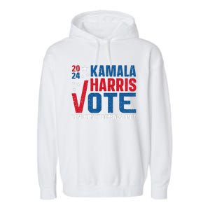 Kamala Harris 2024 Vote Democracy Depends On It Garment-Dyed Fleece Hoodie