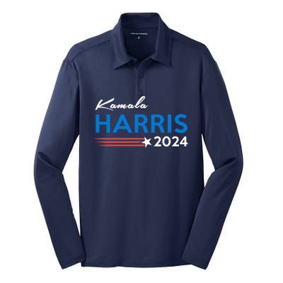 Kamala Harris 2024 For President Silk Touch Performance Long Sleeve Polo