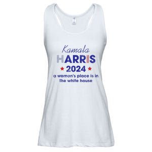 Kamala Harris 2024 A Womans Place Is In The White House Ladies Essential Flowy Tank