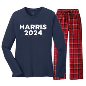 Kamala Harris 2024 For President Women's Long Sleeve Flannel Pajama Set 