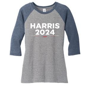 Kamala Harris 2024 For President Women's Tri-Blend 3/4-Sleeve Raglan Shirt