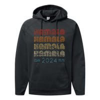 Kamala Harris 2024 Retro Vintage Election President 2024 Gift Performance Fleece Hoodie