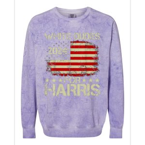 Kamala Harris 2024 White Dudes For Harris 2024 Colorblast Crewneck Sweatshirt