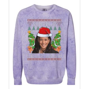 Kamala Harris 2024 Christmas Comma La Xmas Colorblast Crewneck Sweatshirt