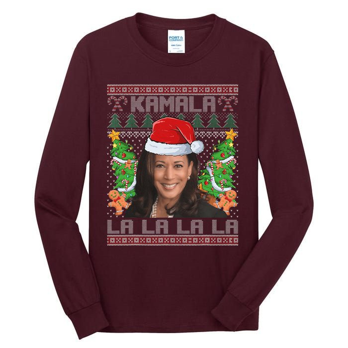 Kamala Harris 2024 Christmas Comma La Xmas Tall Long Sleeve T-Shirt