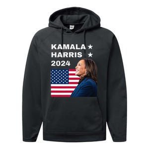 Kamala Harris 2024 Kamala For President Kamala2024 Performance Fleece Hoodie