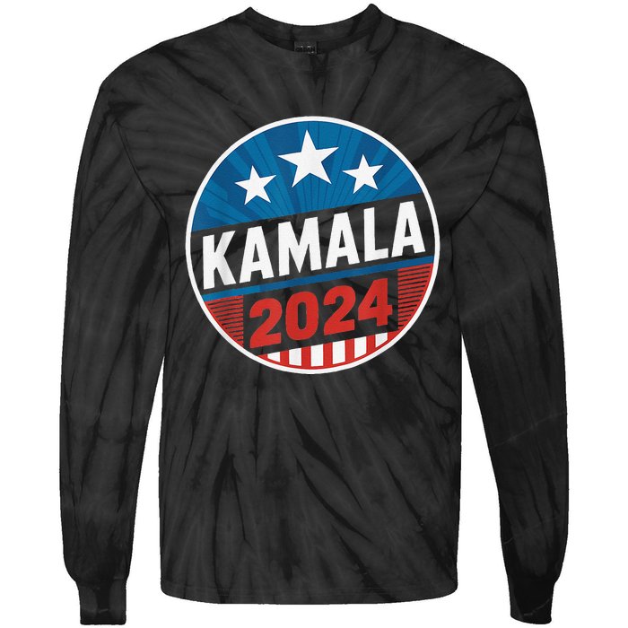 Kamala Harris 2024 For President Campaign Tie-Dye Long Sleeve Shirt