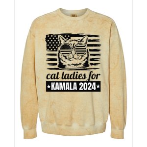 Kamala Harris 2024 Cat Lady Voting Cats Feminine Funny Colorblast Crewneck Sweatshirt