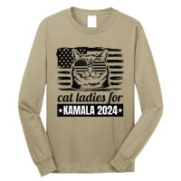 Kamala Harris 2024 Cat Lady Voting Cats Feminine Funny Long Sleeve Shirt