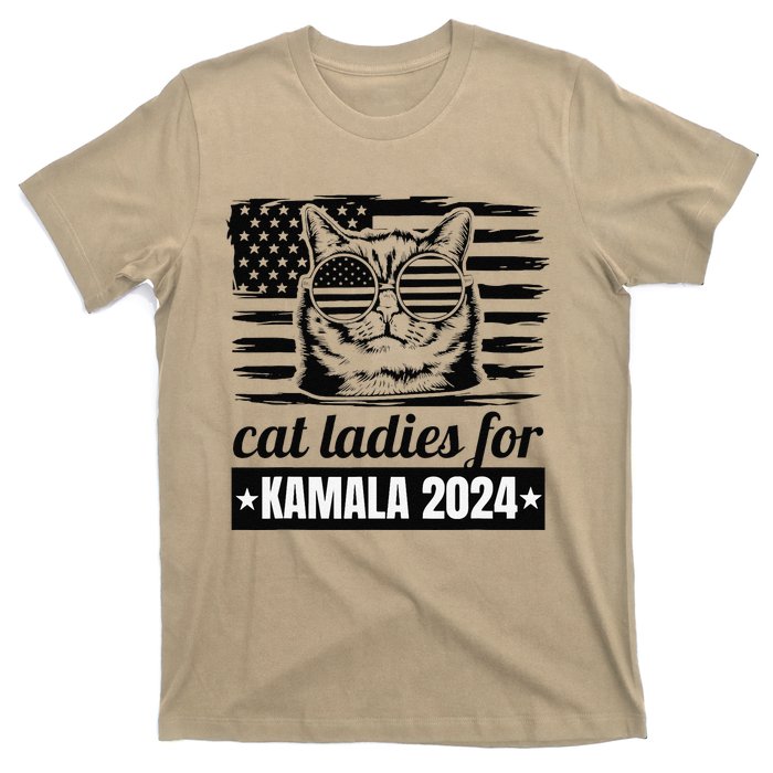 Kamala Harris 2024 Cat Lady Voting Cats Feminine Funny T-Shirt