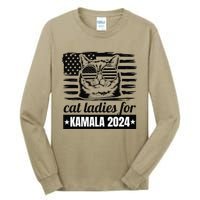 Kamala Harris 2024 Cat Lady Voting Cats Feminine Funny Tall Long Sleeve T-Shirt