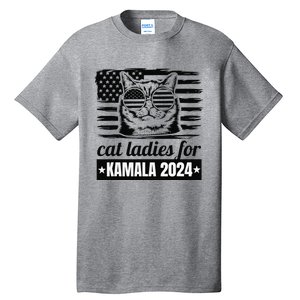 Kamala Harris 2024 Cat Lady Voting Cats Feminine Funny Tall T-Shirt