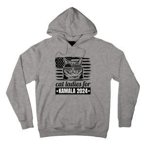 Kamala Harris 2024 Cat Lady Voting Cats Feminine Funny Tall Hoodie