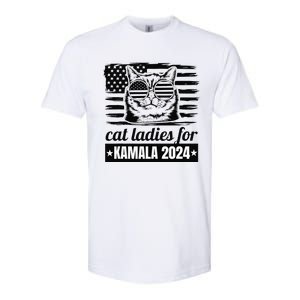 Kamala Harris 2024 Cat Lady Voting Cats Feminine Funny Softstyle CVC T-Shirt