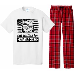 Kamala Harris 2024 Cat Lady Voting Cats Feminine Funny Pajama Set