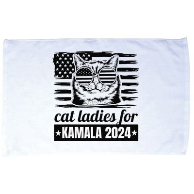 Kamala Harris 2024 Cat Lady Voting Cats Feminine Funny Microfiber Hand Towel