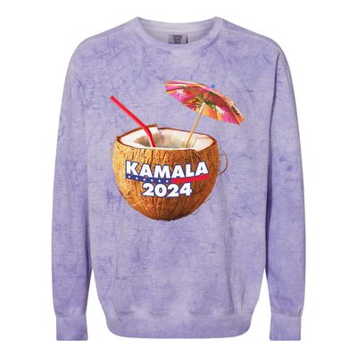 Kamala Harris 2024 Coconut Tree Meme Colorblast Crewneck Sweatshirt