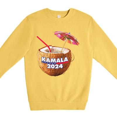 Kamala Harris 2024 Coconut Tree Meme Premium Crewneck Sweatshirt