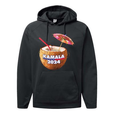 Kamala Harris 2024 Coconut Tree Meme Performance Fleece Hoodie