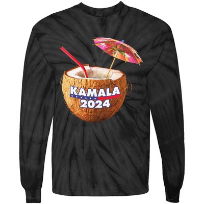 Kamala Harris 2024 Coconut Tree Meme Tie-Dye Long Sleeve Shirt