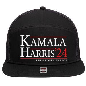 Kamala Harris 2024 Support Graphic 7 Panel Mesh Trucker Snapback Hat