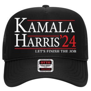 Kamala Harris 2024 Support Graphic High Crown Mesh Back Trucker Hat