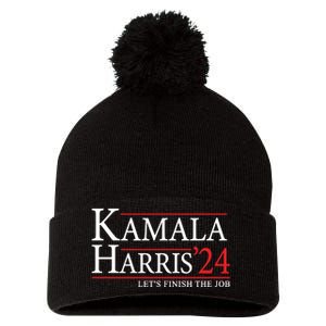 Kamala Harris 2024 Support Graphic Pom Pom 12in Knit Beanie