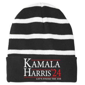 Kamala Harris 2024 Support Graphic Striped Beanie with Solid Band