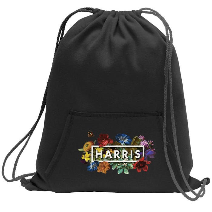 Kamala Harris 2024 Vintage Floral Women Harris President Gift Sweatshirt Cinch Pack Bag