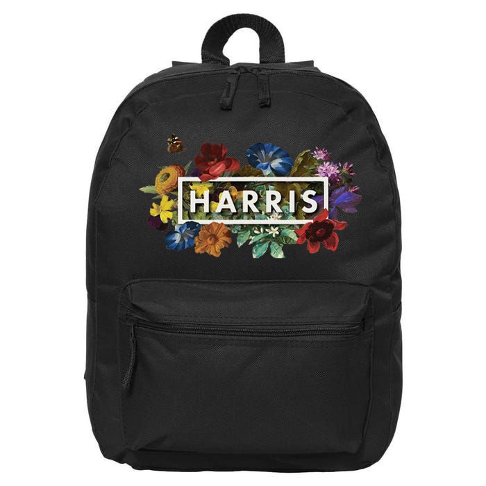 Kamala Harris 2024 Vintage Floral Women Harris President Gift 16 in Basic Backpack