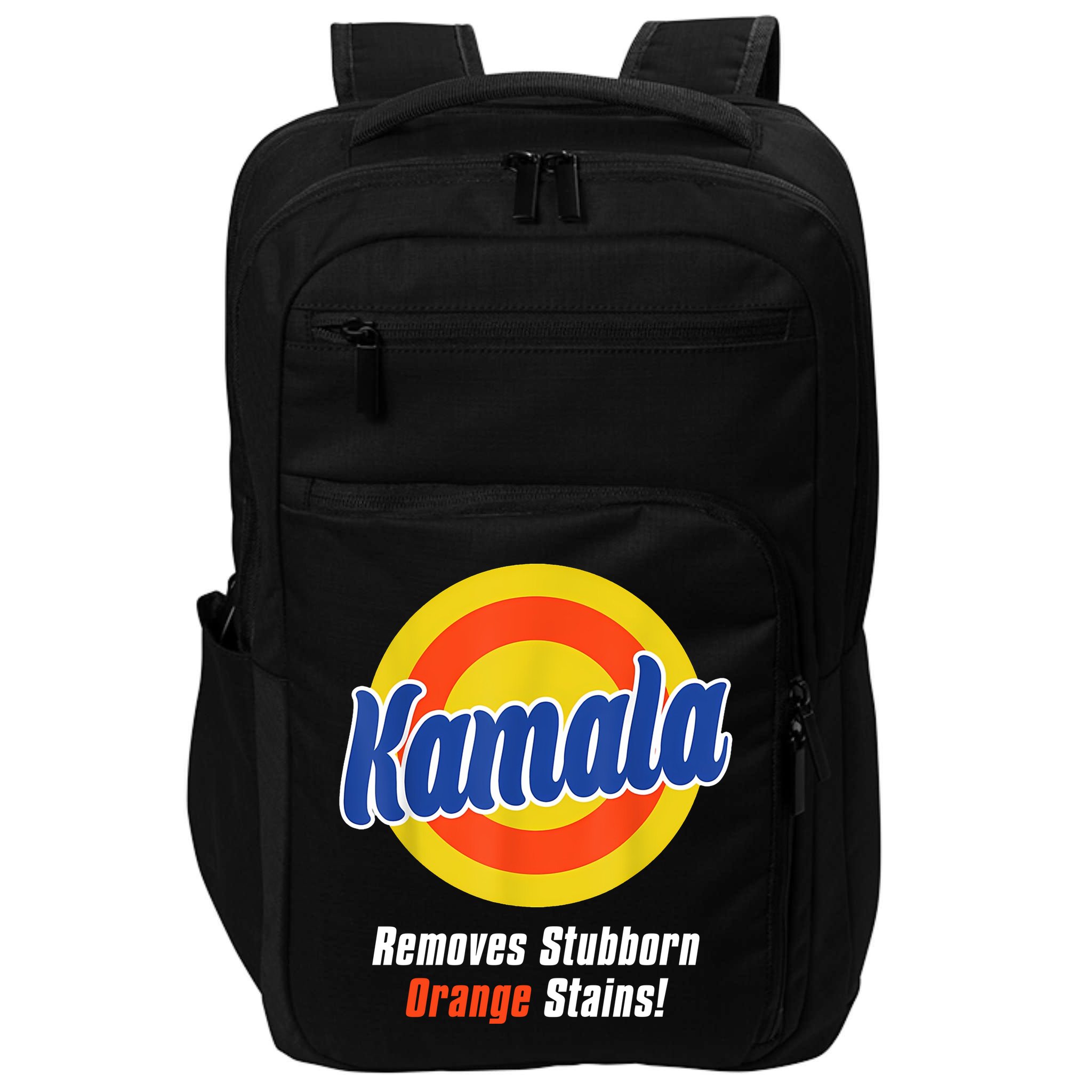 Kamala Harris 2024 Removes Stubborn Stains Funny Impact Tech Backpack