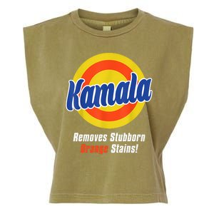 Kamala Harris 2024 Removes Stubborn Stains Funny Garment-Dyed Women's Muscle Tee