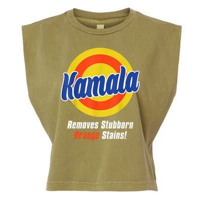 Kamala Harris 2024 Removes Stubborn Stains Funny Garment-Dyed Women's Muscle Tee