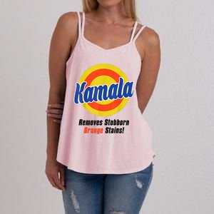 Kamala Harris 2024 Removes Stubborn Stains Funny Women's Strappy Tank