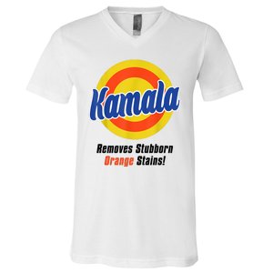 Kamala Harris 2024 Removes Stubborn Stains Funny V-Neck T-Shirt