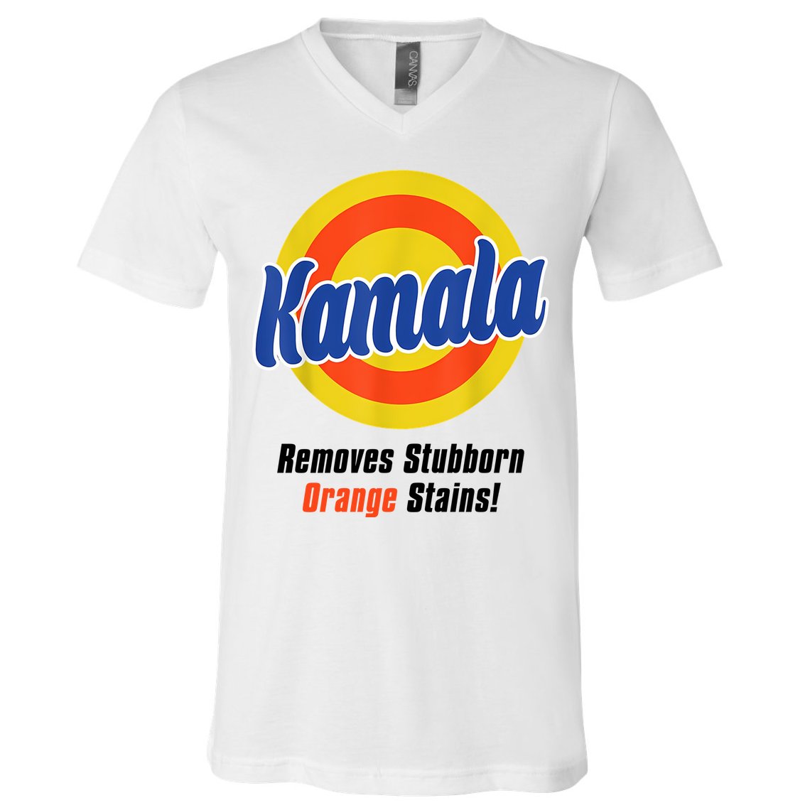 Kamala Harris 2024 Removes Stubborn Stains Funny V-Neck T-Shirt