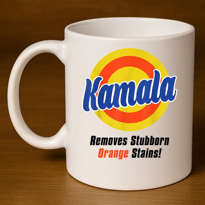 Kamala Harris 2024 Removes Stubborn Stains Funny 11oz C Handle Ceramic Mug