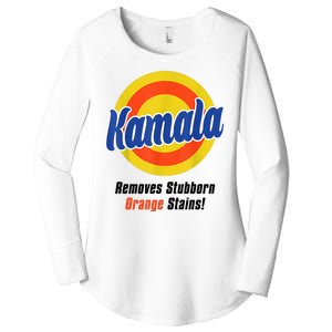 Kamala Harris 2024 Removes Stubborn Stains Funny Women's Perfect Tri Tunic Long Sleeve Shirt